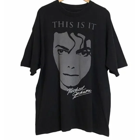 Vintage Mens Large This Is It Michael Jackson Documentary Promo T-Shirt - Picture 1 of 5